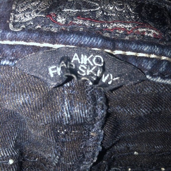 Women's Silver Aiko Flap Skinny Jeans Size 29/28 - Picture 5 of 7